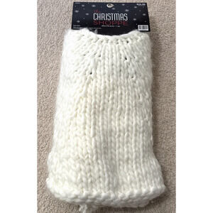 NEW Christmas Shoppe Ivory Chunky Knit Tree Skirt 30" Holiday Decor NIP
